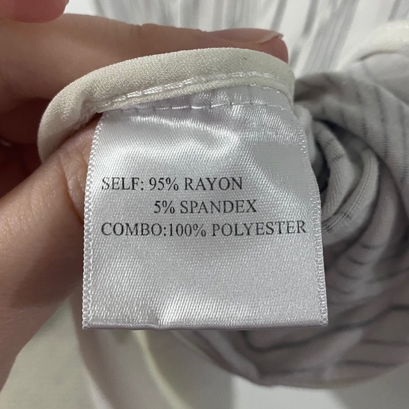 Rose + Olive White & Black Striped Dressy Tank SML - Picture 6 of 7